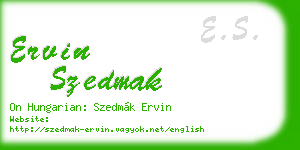ervin szedmak business card